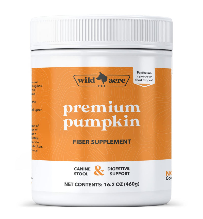 Wild Acre Pumpkin Powder for Dogs - No More Diarrhea or Scoots! - Digestive Puree Treat or Food Topper - Fiber Supplement for Dogs with Prebiotics, 16oz 16 oz