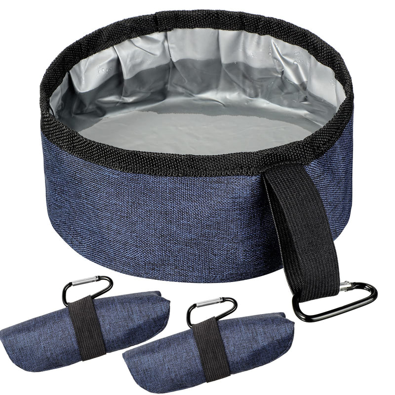 2 Pack Portable Dog Bowls Foldable Travel Dog Dish Portable Dog Water Bowl Water and Food Bowls Pet Hiking Accessories for Small and Large Dogs (Dark Blue, 40 oz) Dark Blue - BeesActive Australia