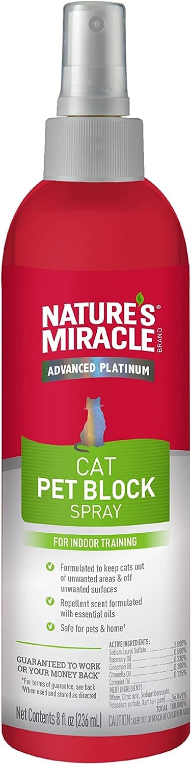 Nature's Miracle Advanced Platinum Cat Pet Block Repellent Spray, 16 Ounces, Indoor Training Aid for Cats - BeesActive Australia