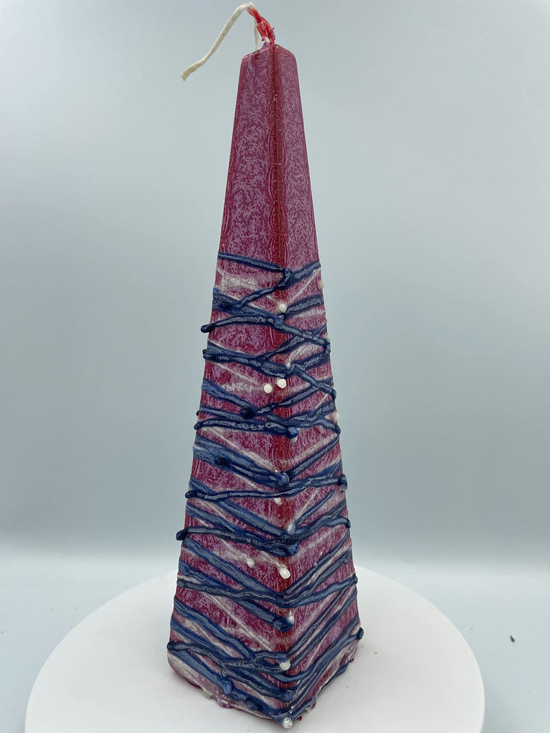 SHALHEVET LIGHT Safed Candles Co. Pyramid Havdalah Candle Hand Dipped Made in Israel (Stars Purple White Blue) Stars Purple White Blue - BeesActive Australia