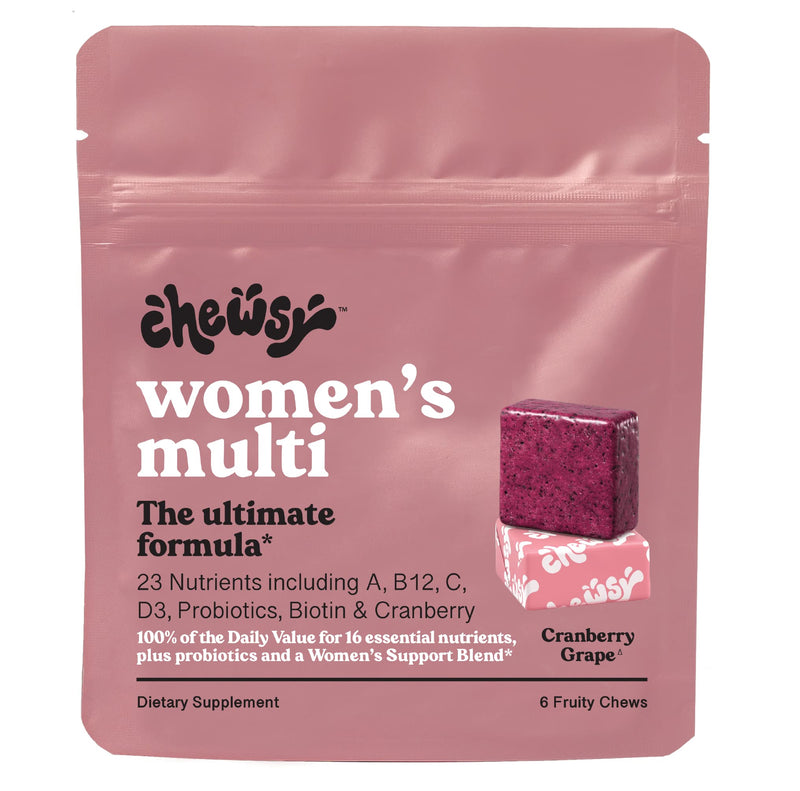 Chewsy - Women's Multivitamin Chews - Immune and Energy Support, Vitamins C, B12, A, D, E, Folic Acid, Probiotics, Biotin - 6-Day Supply Women's Multi 6 Count (Pack of 1)