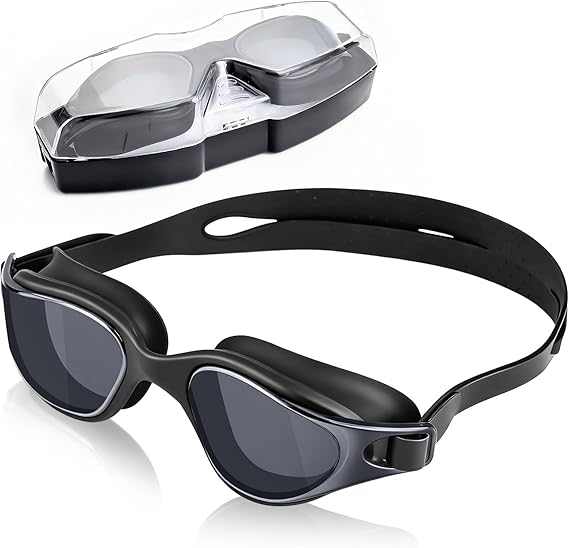 Nabaiji Swim Goggles, Anti Fog Swimming Goggles Waterproof UV Protection Mirrored & Clear Adjustable Silicone Swim Glasses Clear Vision Suitable For Everyone - BeesActive Australia