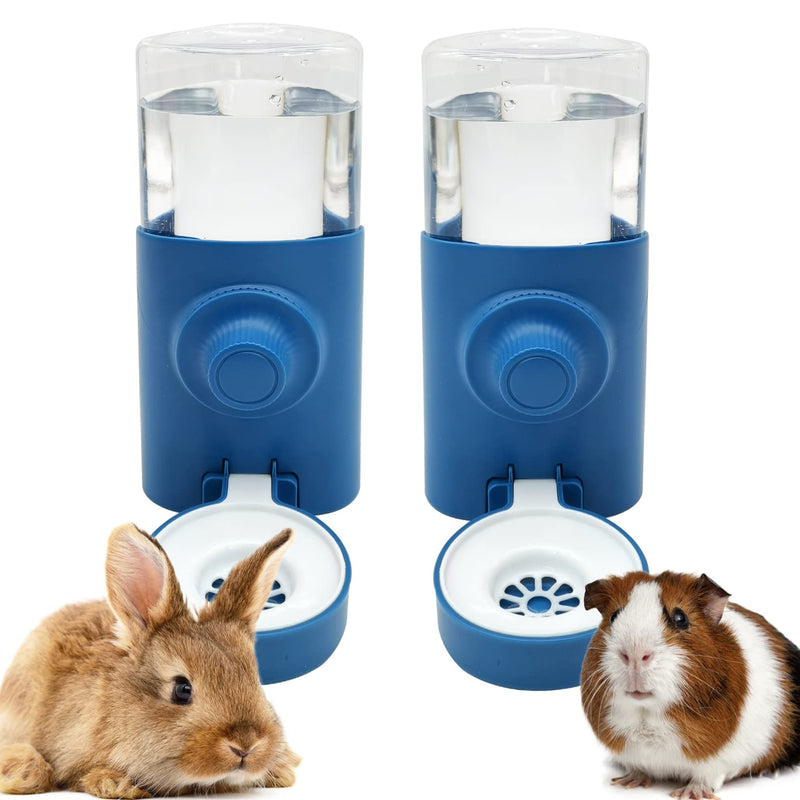 Fhiny Rabbit Water Bottle No Drip, 2 PCS Hanging Guinea Pig Water Dispenser 600ml Small Animal Gravity Automatic Water Feeder for Bunny Guinea Pigs Chinchillas Hedgehogs Ferrets Squirrels (Blue) Blue - BeesActive Australia