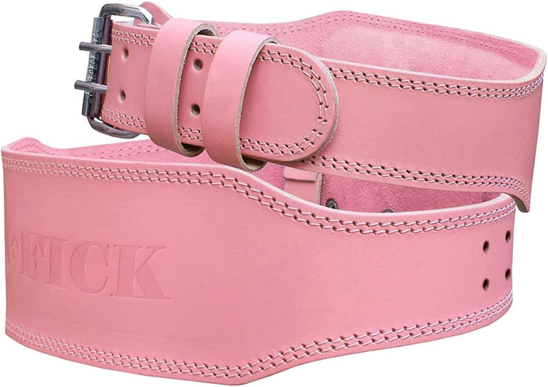 Jaffick Weight Lifting Belt For Ladies Leather Gym Belts Lower Waist Back Support For Women Men Fitness Squat Deadlift Heavy Duty Cross Training Gym Powerlifting Workout Pink-4" wide M