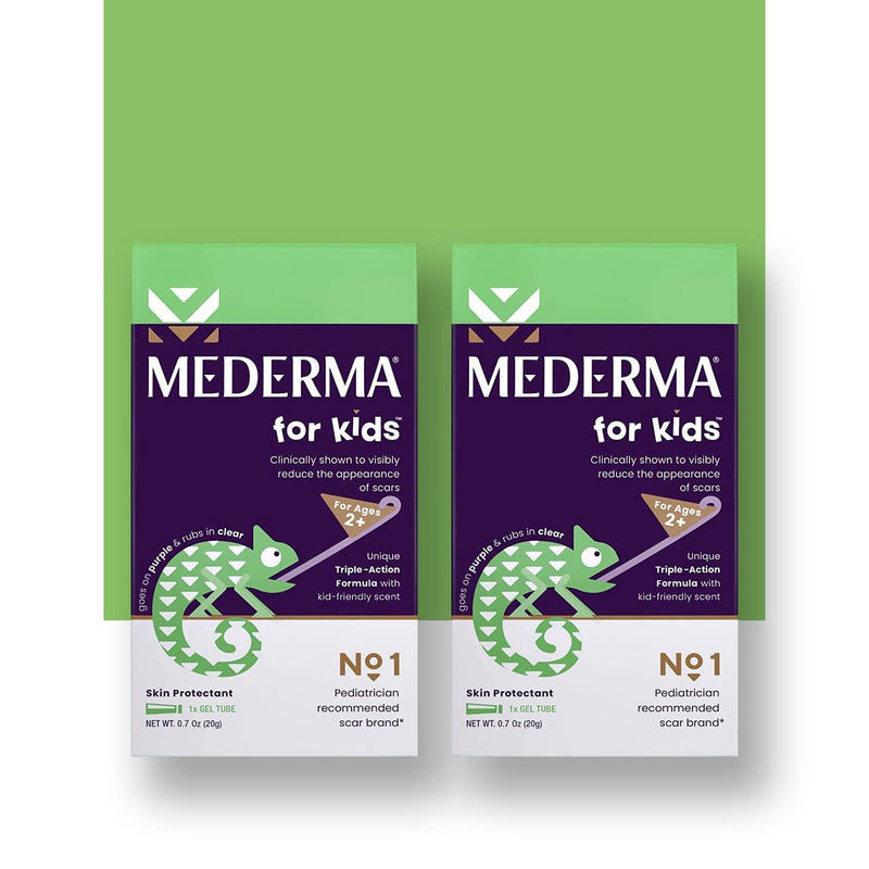 Mederma Scar Gel for Kids; Reduces the Appearance of Old and New Scars from Cuts, Burns, Surgery; Goes on Purple and Rubs in Clear; Grape Scented; Ages 2+, 40g (2 x 20g) Twin Pack - BeesActive Australia