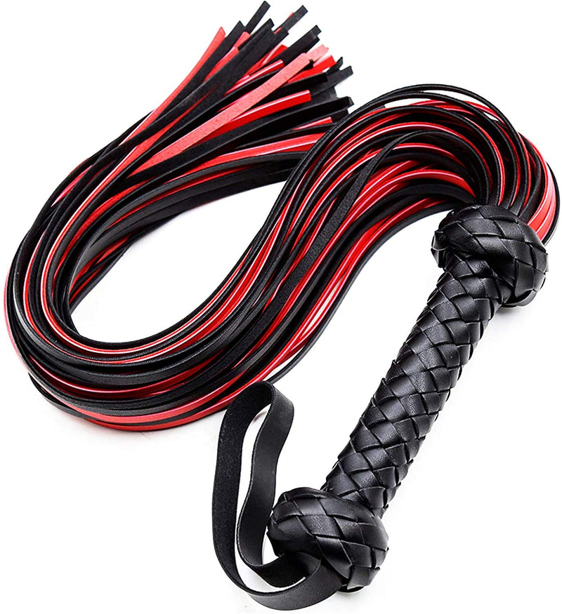 Whips 30" Leather Horse Crop, Red and Black Riding Crop Whip, Faux Leather Crop Whips, Leather Horse Crop Whip for Couples