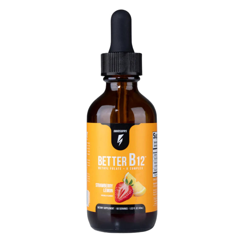 InnoSupps Better B12 Liquid Drops, Unflavored, 60 Servings | Folate & B12 methylcobalamin, promotes energy production, memory & focus, metabolism support