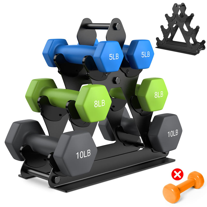 Dumbbell Rack Stand Only | Space-Saving Weight Rack for Home Gym, Hand Weight Rack Dumbbell Storage for Dumbbell Set (3-15 LB), Durable Metal Stand with Easy Assembly (Dumbell not Included) Metal Rack-3 Tier