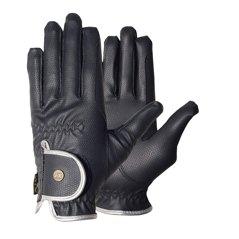 AK Synthetic Grip Horse Riding Gloves All Season Unisex Equestrian Gloves AKRS-6344 Medium Gold,Silver,White - BeesActive Australia