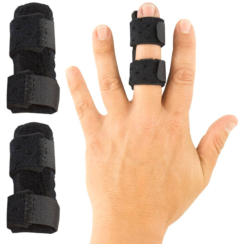 Vive Finger Splint (2 Pack) - Universal Finger Straightener - Broken and Trigger Finger Splints - Finger Brace for Arthritis pain and Support - Sprain Relief for Middle, Index, Ring, Pinky Fingers - BeesActive Australia