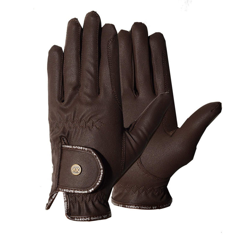 AK Light Grip Horse Riding Gloves for Competition & for Dressage AKRS-6133 (L, Brown) - BeesActive Australia