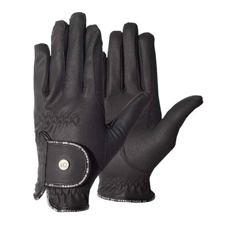 AK Light Grip Horse Riding Gloves for Competition & for Dressage AKRS-6133 (S, Black) - BeesActive Australia
