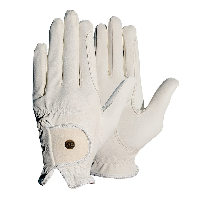 AK Light Grip Horse Riding Gloves for Competition & for Dressage AKRS-6133 (XS, White) - BeesActive Australia