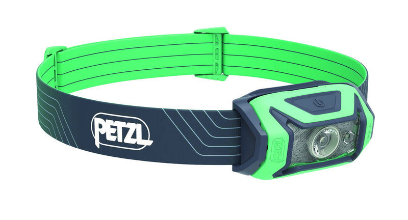 PETZL Tikka Headlamp - Compact 350 Lumen Light with Red Lighting, for Hiking, Climbing, Running, and Camping - Green