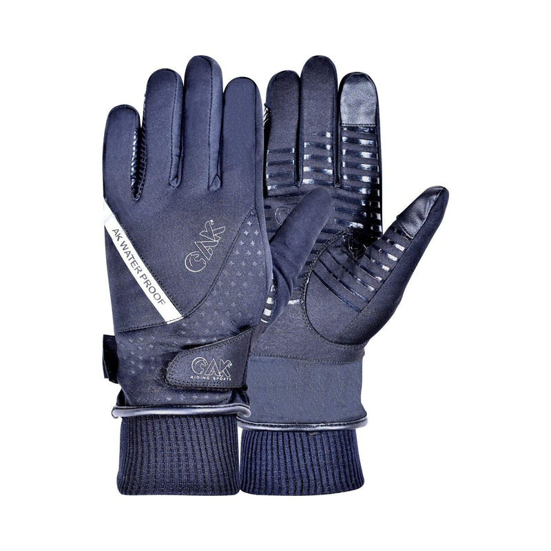 AK New Unisex Winter Wintec Waterproof Equestrian Horse Riding Gloves AKRS-8391 X-Large Black - BeesActive Australia