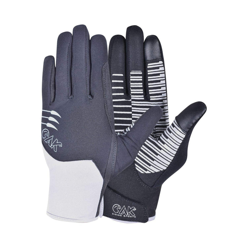 AK Equestrian Perfo Fit Amareta Suede Horse Riding All Season Multifunctional Gloves AKRS-8392 Large Black/Grey - BeesActive Australia