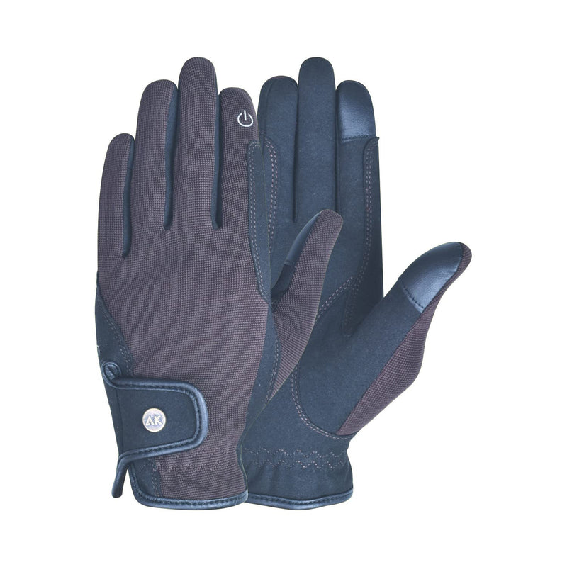 AK Fine Tech Micro Suede Riding & Multifunctional Horse Riding Gloves AKRS-8484 (L, Brown) - BeesActive Australia