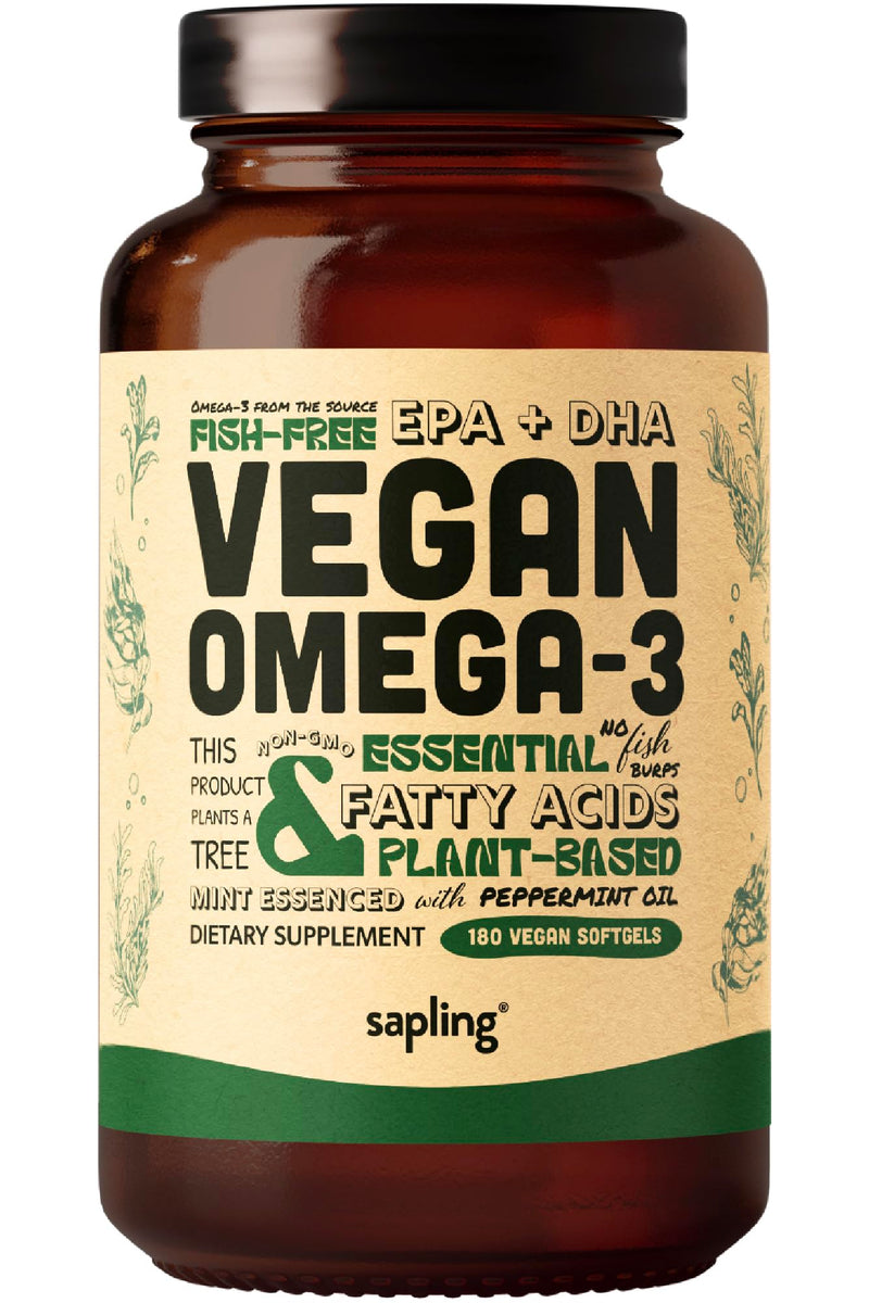 Vegan Omega 3 Supplement - Plant Based DHA & EPA Fatty Acids - Carrageenan Free, Alternative to Fish Oil, Supports Heart, Brain, Joint Health - Sustainably Sourced Algae, Fish Oil Free - 180 Softgels 180 Count (Pack of 1)