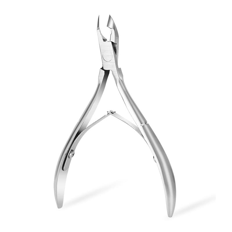 Rikans Professional Cuticle Clippers for Nails – Razor Sharp Cuticle Trimmer Tool – Durable Stainless Steel Cuticle Clippers for Adults – Ergonomic Non-Slip Handle for Fingernails & Toenails (Silver)