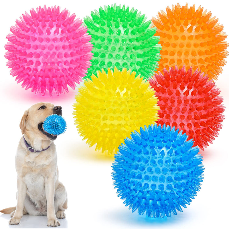 VITEVER 3.5” Squeaky Dog Toy Balls (6 Colors) Puppy Chew Toys for Teething, BPA Free Non-Toxic, Spikey Medium, Large & Small Dogs, Durable Aggressive Chewers Medium Set of 6 - BeesActive Australia