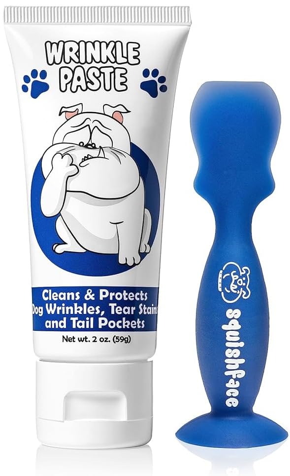 Squishface Wrinkle Paste & Flexible Silicone Dog Wrinkle Cream Applicator Bundle - Softer, Cleaner Way to Apply Wrinkle Paste to Your Dog's Face - Great for All Breeds! - PawsPlanet Australia