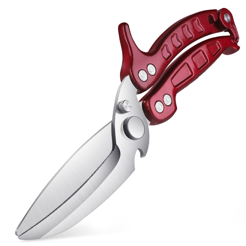 DRAGON RIOT Heavy Duty Poultry Shears - A Must Have Kitchen Shears for Chicken and Meat Cutting - Dishwasher Safe and Stainless Food Kitchen Scissors for Thanksgiving(Burgundy) Burgundy - BeesActive Australia