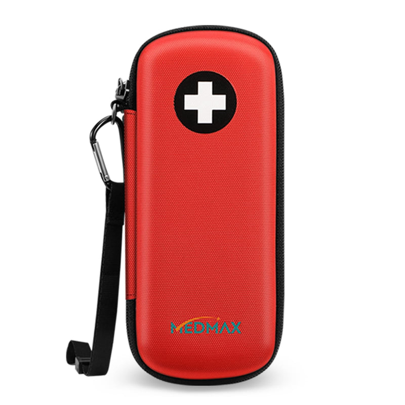 Epipen Medical Carrying Case, Hard Shell EVA Shock Absorption Travel Medication Organizer Bag Emergency Medical Pouch Holds 2 EpiPens, Asthma Inhaler, Auvi-Q, Allergy Medicine Essentials (Red) Red - BeesActive Australia