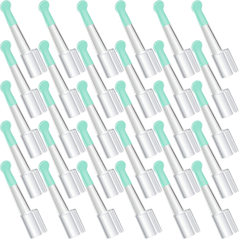 Nuanchu 30 Pcs Ear Spoon Tips Ear Cleaner Replacement Tips Ear Cleaner Tips Ear Replacement Pick Ear Wax Removal Replacement Accessories Set for Teens Adults Ear Wax Removal Endoscope (Green,Round) - BeesActive Australia