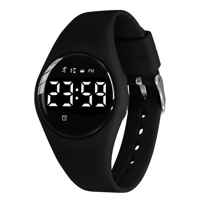 BEN NEVIS Kids Watch, Digital Watch for Boys Girls, Sport Watch with Fitness Tracker, Alarm Clock, Stopwatch, No App and Waterproof, Watch for Kids Ages 5-12 008-Black-F