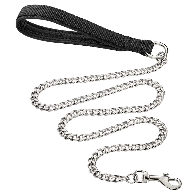 Heavy Duty Metal Dog Leash, 6 FT Chew Proof Pet Leash Chain with Soft Padded Handle for Large & Medium Size Dogs (6 FTx3 mm (30-120 lbs)) 6 FTx3 mm (30-120 lbs) - BeesActive Australia