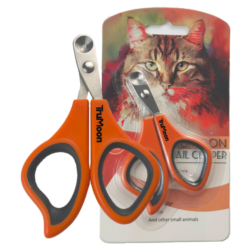 Trumoon Easy Cat Claw Trimmers with Circular Guard- Avoid Over Cutting Meow Nail Clippers for Cats Who Like to Struggle - Professional Grooming Tool for Kitten Cat 2mm-orange - BeesActive Australia