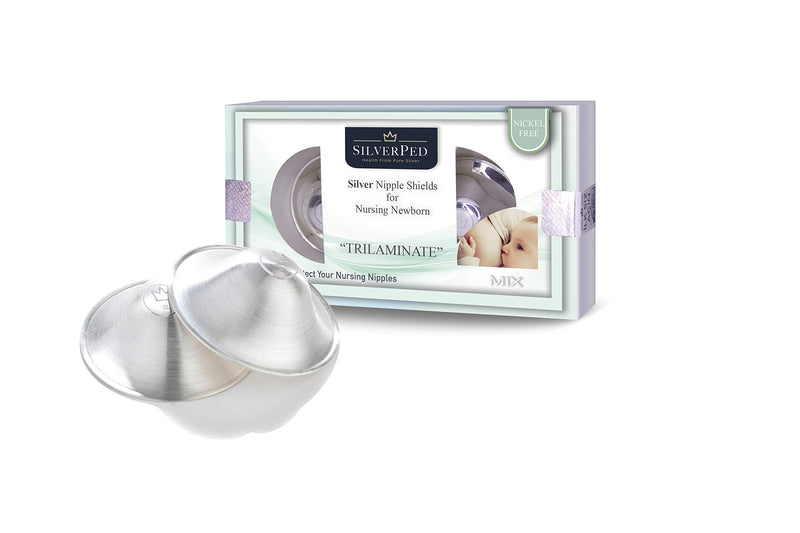 999 Silver Nursing Cups, Silver Nipple Shield, Soothe and Protect Sore Nipples, Silver Nipple Covers Breastfeeding, Silver Nipple Cups, 2 Pieces Large TRILAMINATE - BeesActive Australia