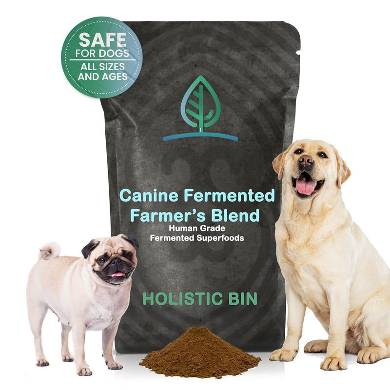 Canine Fermented Farm Supplement by Holistic Bin - Multivitamin Powder with Digestive Enzymes, Fermented Spinach, Pumpkin, Blueberry, Beets, & Turmeric - Dog Vitamins for Overall Health - 50g Powder Fermented Blend - PawsPlanet Australia