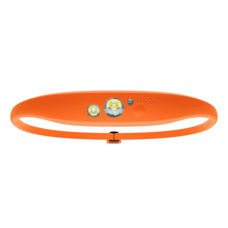 KNOG Quokka 150 LED Headlamp - Lightweight, USB Rechargeable Running Headlamp with 20m Beam, IP65 Water Resistant, Silicone Strap, 3 Light Modes for Camping, DIY & Outdoors Orange