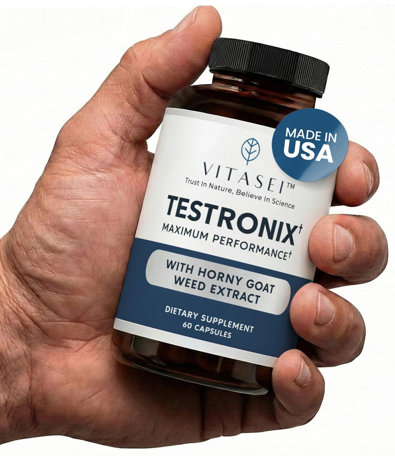VITASEI Testronix Performance & Muscle Supplement – 60 Capsules (1 Pack) | Formulated with Vitamin B6, Megnesium, Boron Citrate, Eurycoma Longifolia & L-Citrulline, Supports Energy & Stamina for Men 60 Count (Pack of 1)