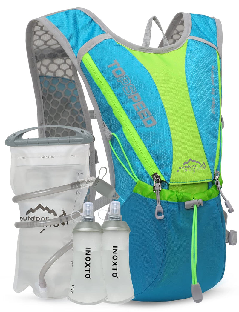 Hydration Pack Backpack，IX INOXTO Running Hydration Vest with 1.5L ( 50 oz) Water Bladder for Men Women，Lightweight Water Backpack for Hiking Cycling Climbing Camping Blue