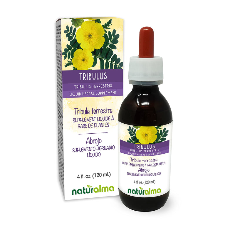 Naturalma Tribulus (Tribulus terrestris) fruit Alcohol-free Tincture - 4 fl oz Liquid extract in drops - Herbal supplement - Vegan 4 Fl Oz (Pack of 1) - BeesActive Australia