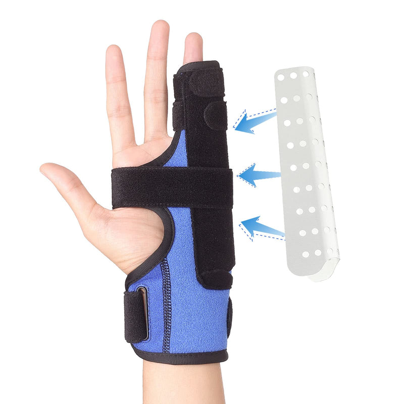 Pinky Finger Splint, Metacarpal Splint for 4th or 5th Finger, Finger Support Brace for Broken Finger, Trigger Finger, Arthritis, Straightening, Fits Right or Left Hand(L/XL) L/XL
