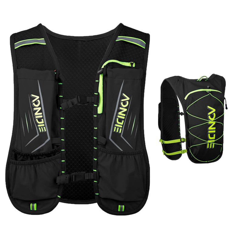 AONIJIE Waterproof and Breathable Running Hydration Vest for Women Men, 4.23oz Lightweight Hydration Vest Backpack Fits 6.8" Phones, for Hiking Cycling Race Marathon Black