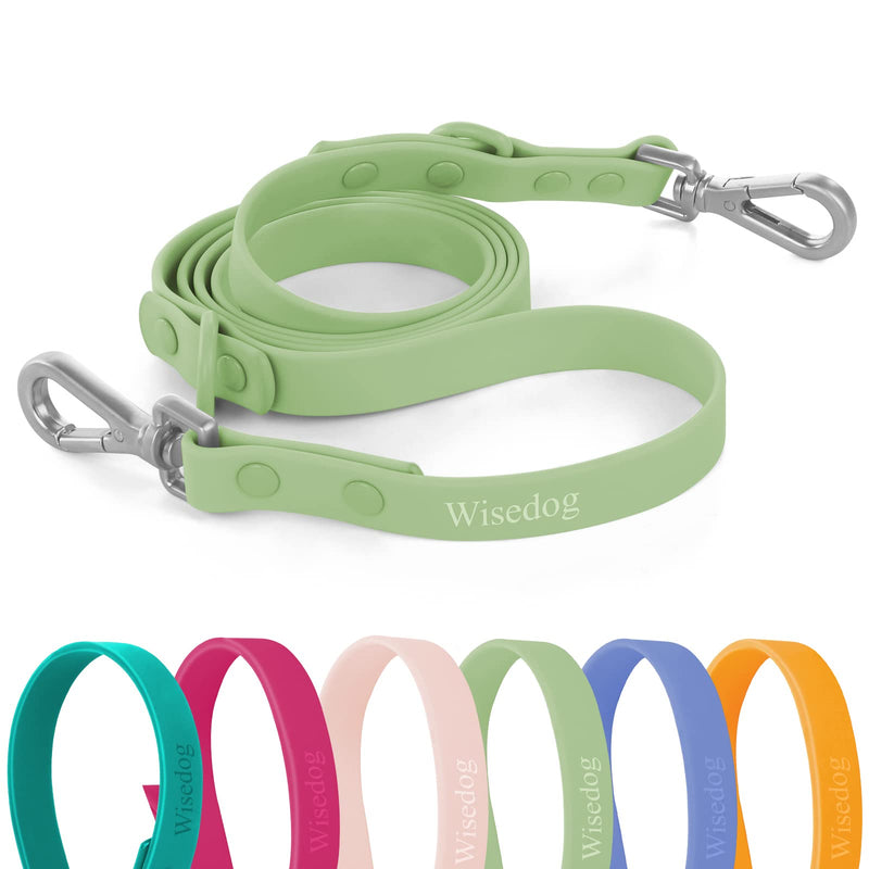Wisedog Waterproof Standard Dog Leashes with 2 Hooks, 5 ft/ 6 ft Lengths, Adjustable for Traffic Control Safety, for Small, Medium & Large Dogs Walking (Sage Green,L) L|3/4 in × 6 ft Sage Green - BeesActive Australia