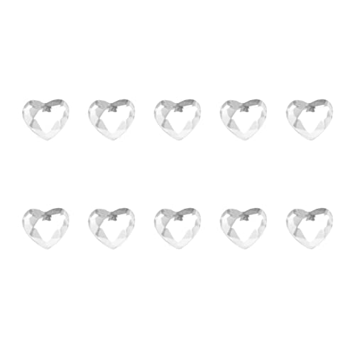 POPETPOP Heart-Shaped Teeth Gems 10Pcs Crystal Tooth Jewelry Removable DIY Teeth Decoration for Festive Occasions and Unique Smile Accessories