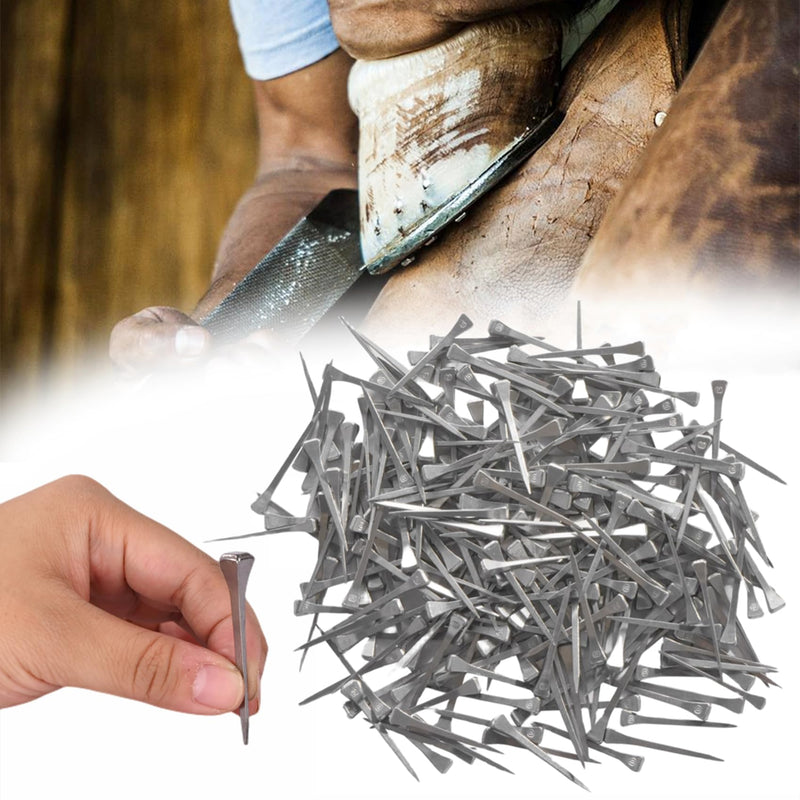 lukar 250pcs E5 Horseshoe Nails 2 Inch Stainless Steel Horse Shoe Nails for Stained Glass, Crafts, Horse Training Equestrian Sports E5-2inch