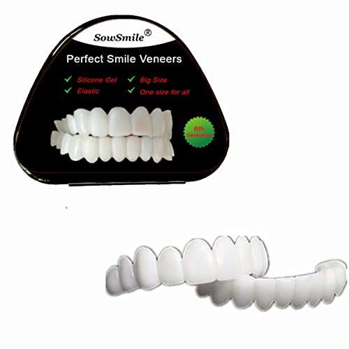 Big Size Silicone Gel Snap on Perfect Smile Cosmetic Teeth Tooth Cover Bleach Whitening Brace with Storage Box