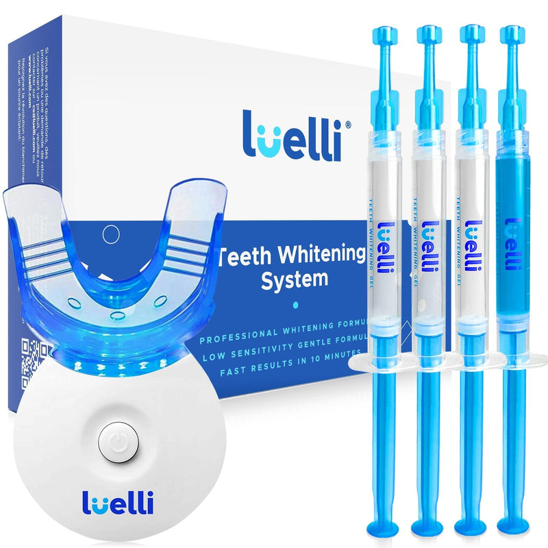 Luelli Teeth Whitening LED Kit for Sensitive Teeth: Easy Stain Remover with peroxide Gel - 10 Mins Daily Treatment for Adult Teenagers Unflavor - BeesActive Australia
