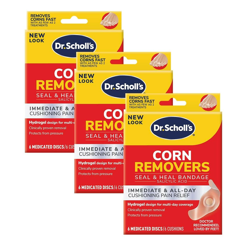 Dr. Scholl's Corn REMOVERS Seal & Heal Bandage with Hydrogel Technology, 18 ct, Removes Corns Fast and Provides Cushioning Protection Against Shoe Pressure and Friction for All-Day Pain Relief 3 Pack Health Personal Care - BeesActive Australia
