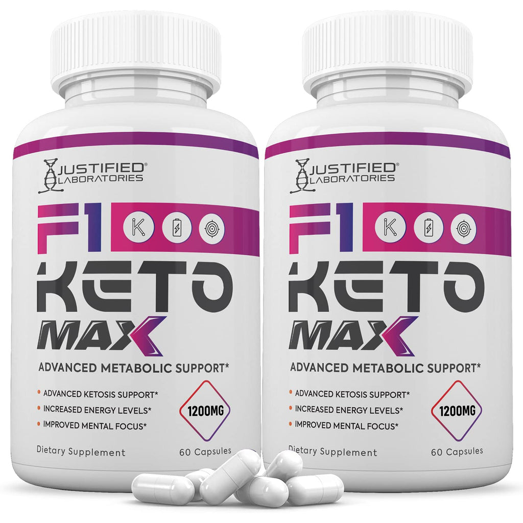 (2 Pack) F1 Keto Max 1200MG Pills Includes Apple Cider Vinegar goBHB Strong Exogenous Ketones Advanced Ketogenic Supplement Ketosis Support for Men Women 120 Capsules 60 Count (Pack of 2) - BeesActive Australia
