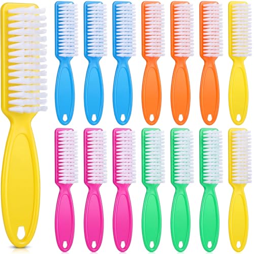 Patelai 15 Pieces Nail Brush Handle Grip for Fingernail Toe Scrub Cleaning Bright