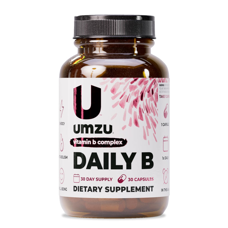 UMZU Daily B Vitamin B Complex, 30 Day Supply | Vitamins B1, B2, B3, B5, B6, B7, B9 and B12, Folic Acid and Biotin, Energy, Focus, Mood and Metabolism Support