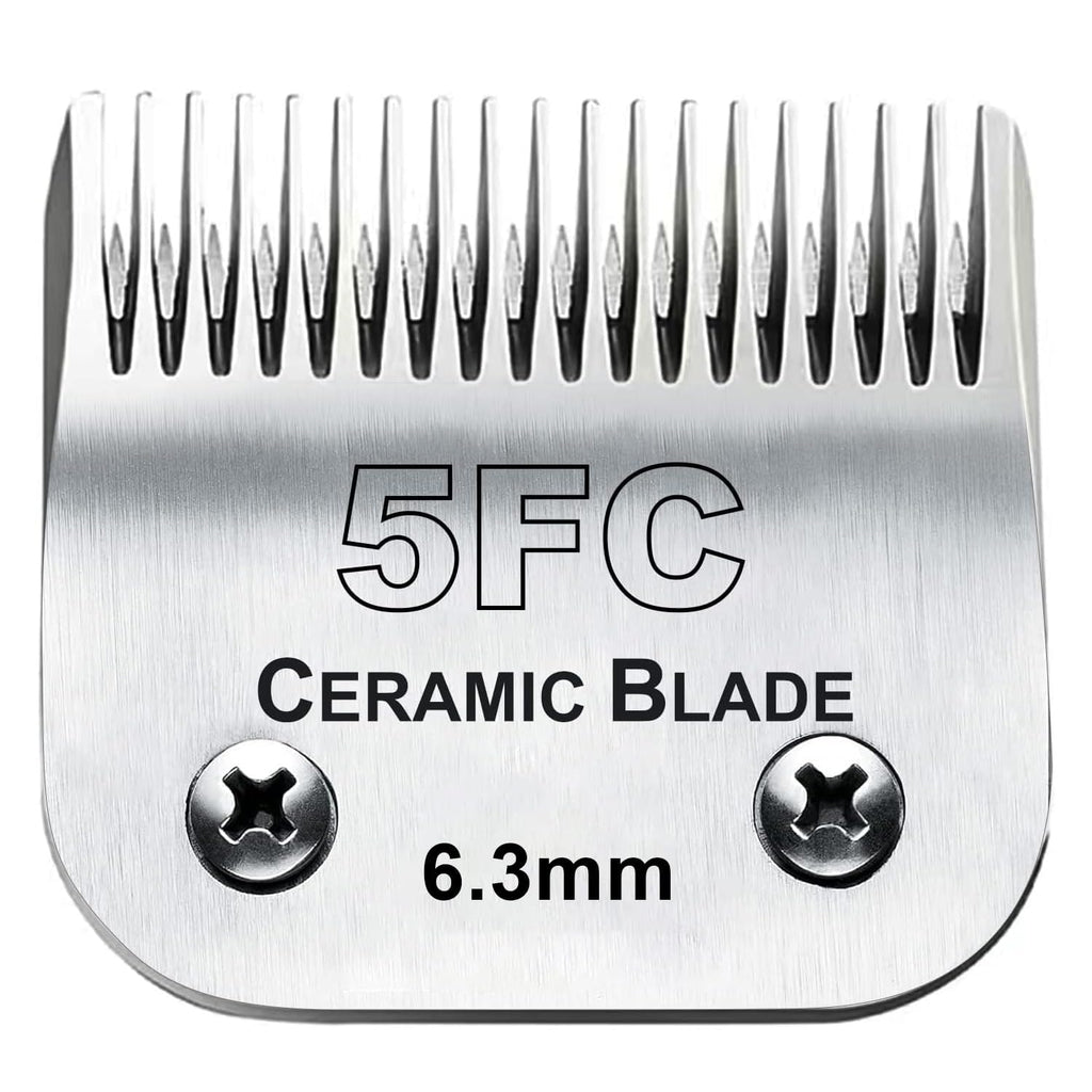 5FC Blade Dog Grooming Clipper Replacement Blades compatible with Andis Dog Clippers,Detachable Ceramic Blade & Stainless Steel Blade,Size-5 FC 1/4-Inch Cut Length (64122) 5fc:1/4''(6.3mm)