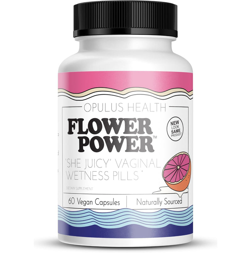 Flower Power Vaginal Moisturizer | Feminine Care for Women - 60 ct - End Vaginal Dryness with Slippery Elm Bark | Feminine Care for Vaginal Health - Made in USA - BeesActive Australia